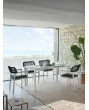 fauteuil en aluminium blanc et corde noir