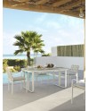 mesa  aluminio blanco con cristal 150x90
