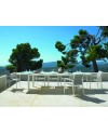 sillón aluminio blanco textiline acolchado crema