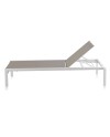 tumbona aluminio blanco con textiline taupe