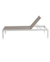 tumbona aluminio blanco con textiline taupe