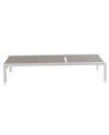 espreguiçadeira aluminio branco com textilene taupe