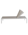 tumbona aluminio blanco con textiline taupe