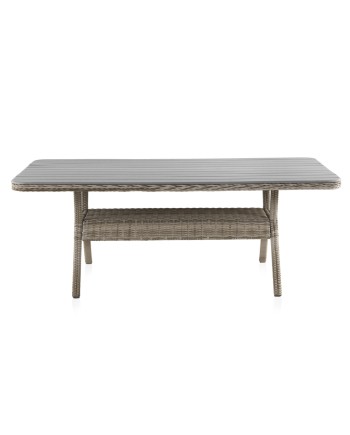 table en fibre synthétique avec plateau en polywood 200x100