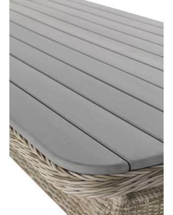 mesa aluminio fibra sintética con tapa polywood 200x100