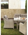 table en fibre synthétique avec plateau en polywood 200x100