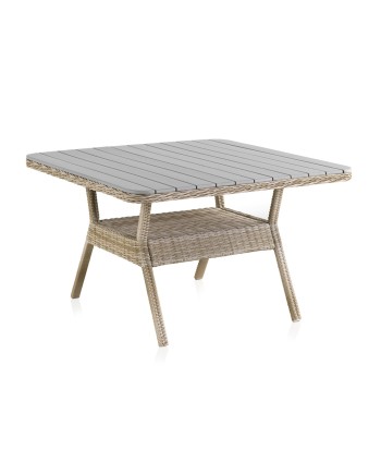 mesa alumínio fibra sintética com tampo polywood 120x120