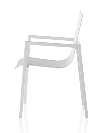 fauteuil en aluminium blanc textiline blanc