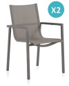 poltrona alumínio com textilene taupe