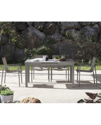 fauteuil en aluminium taupe textiline taupe