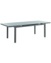 table extensible aluminium taupe avec plateau verre 180/240x100cm