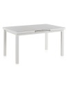 mesa aluminio extensible con cristal 140/180x90cm