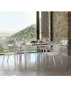 mesa aluminio extensible con cristal 140/180x90cm