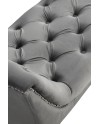 banquette rembourrée velours beige avec pieds métalliques