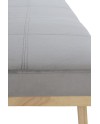banquette rembourrée velours gris avec pieds en bois