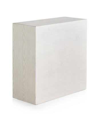 cómoda 2 portas madeira de freixo branco patinado