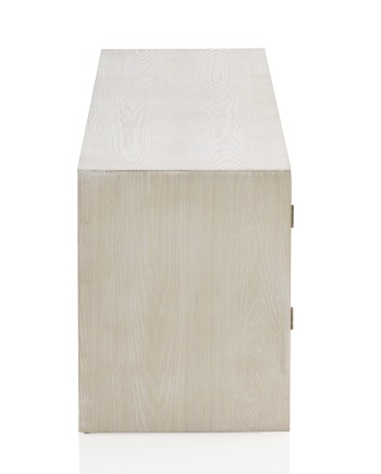 meuble TV bois de frêne blanc patiné