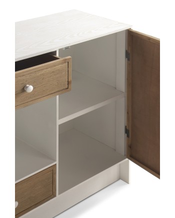 mueble tv madera de fresno blanco patinado