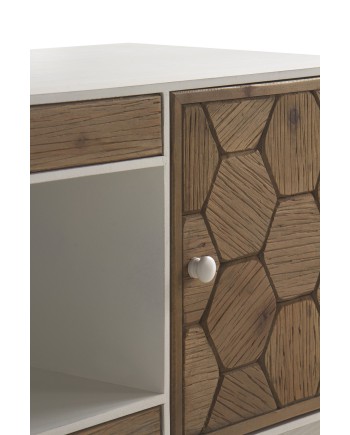 mueble tv madera de fresno blanco patinado