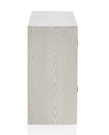 cómoda 1 puerta y 3 cajones madera de fresno blanco patinado