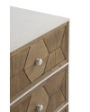 commode 1 porte 3 tiroirs bois de frêne blanc patiné