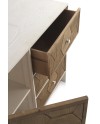 cómoda 1 porta e 3 gavetas madeira de freixo branco patinado