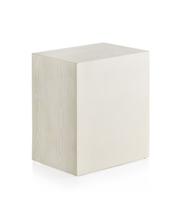 mesita de noche 2 cajones madera de fresno blanco patinado