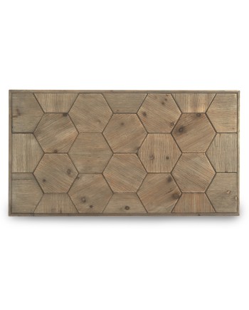 cabeceira de cama de madeira de freixo 110x60 branco patinado
