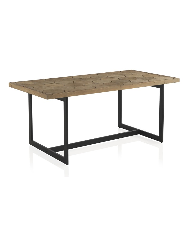 mesa madera de fresno 178x90 con pie metálico