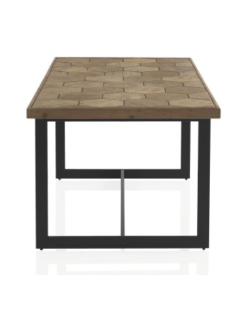 mesa madeira de freixo 178x90 com pé metálico