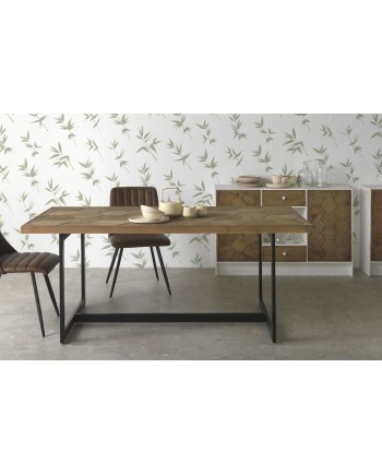 mesa madera de fresno 178x90 con pie metálico