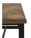 mesa centro madera de fresno con pie metálico