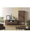 mueble tv madera laminada 2 puertas y 1 cajón con pie metálico
