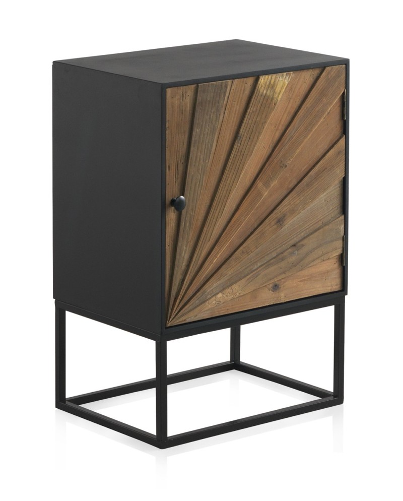 chevet bois laminé 1 porte avec pied metal