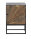 mesa de cabeceira madeira laminada 1 porta com base metálica