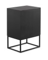 mesa de cabeceira madeira laminada 1 porta com base metálica