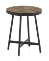 table d'appoint bois laminé ronde 40 cms pied metal