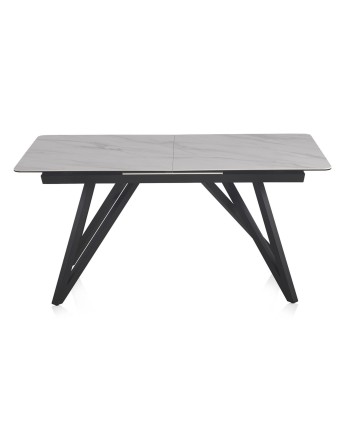table extansible ceramique blanche 160/210x90 pied metal