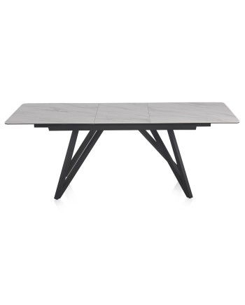 mesa extensible cerámica blanca con patas metal 160/210x90