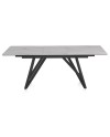 mesa extensible cerámica blanca con patas metal 160/210x90