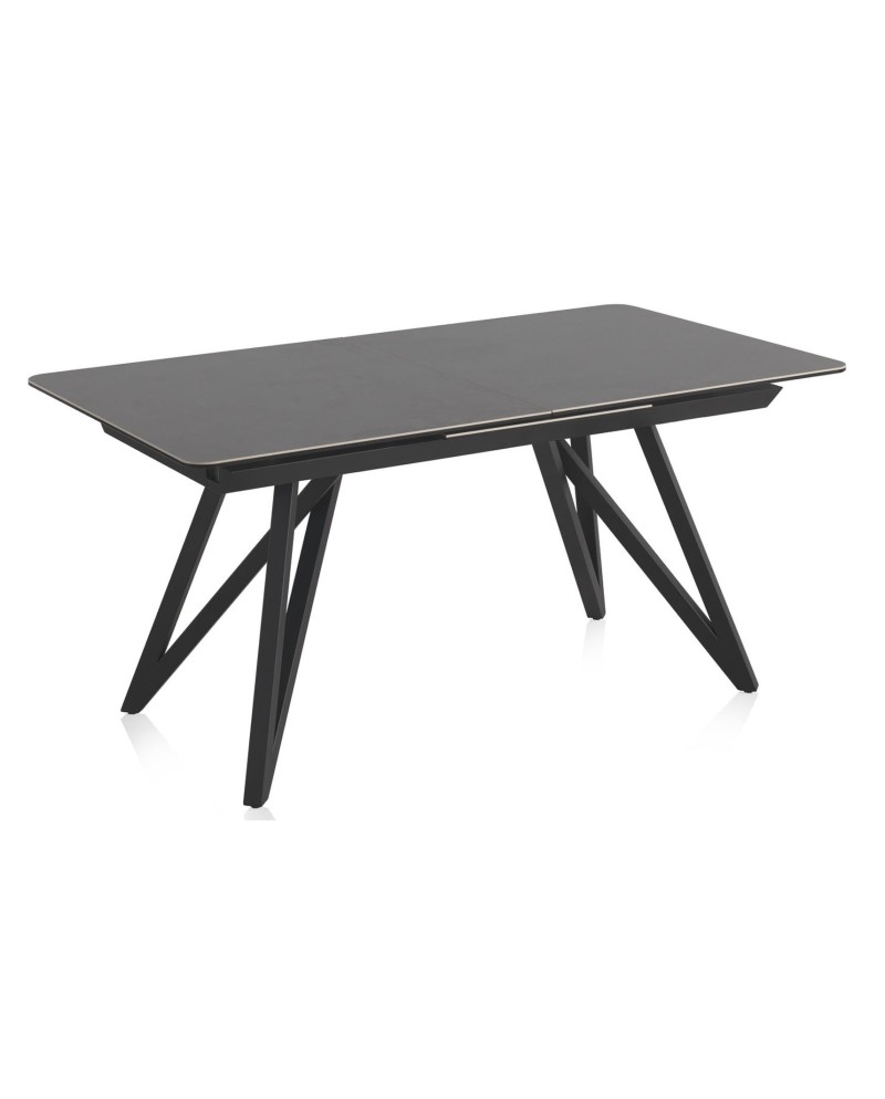 table extansible ceramique gris 160/210x90 pied metal