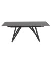 mesa de jantar extensivei cerámica cinzenta com pés metal 160/210x90