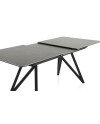 mesa de jantar extensivei cerámica cinzenta com pés metal 160/210x90