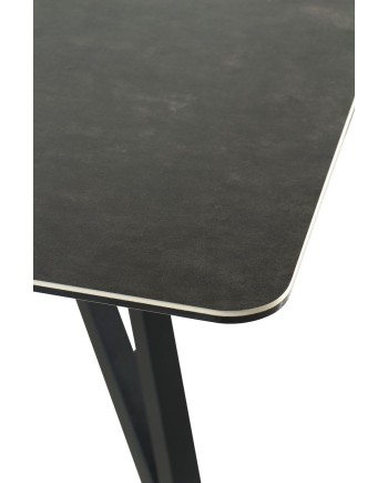 mesa de jantar extensivei cerámica cinzenta com pés metal 160/210x90