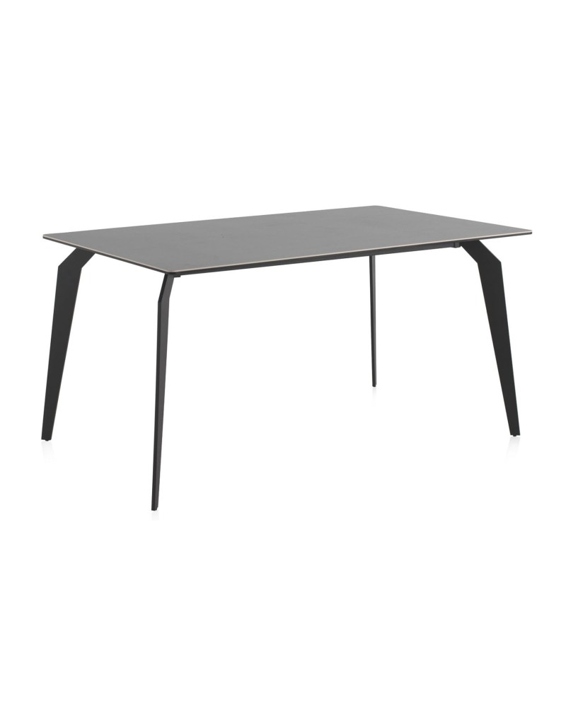 table ceramique gris 150x90 pied metal
