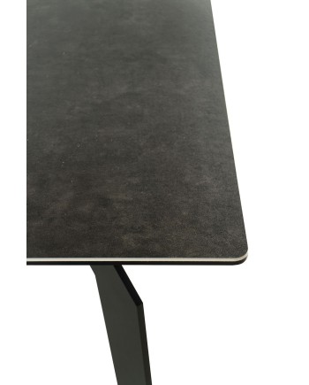 table ceramique gris 150x90 pied metal