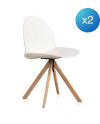 chaise bois laqué giratoire pack 4  unités
