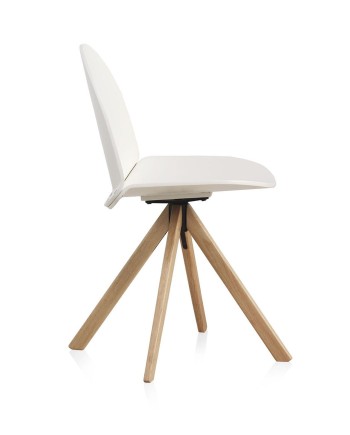 chaise bois laqué giratoire pack 4  unités