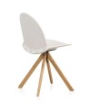 silla madera lacada blanca giratoria pack 4 unidades