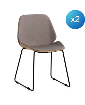 chaise bois tapissee pied metal pack 4 unités